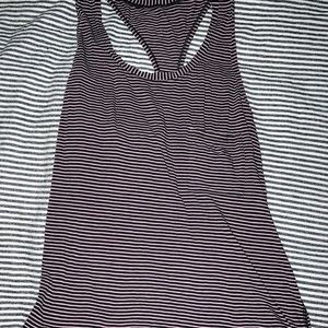 Lululemon What The Sport Purple Stripe Pocket Singlet Racerback Tank size 6